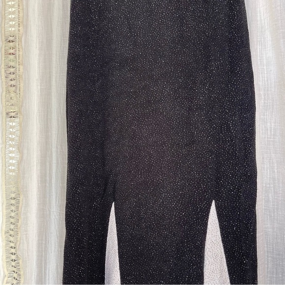 Vintage Cache Beaded Godet Fishtail Pleated Prom Evening Gown Maxi Dress S/M - Picture 5 of 12